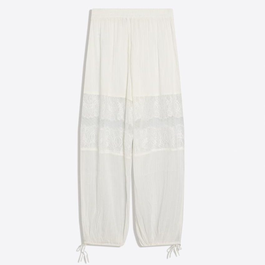 Pantalón bombacho de encaje