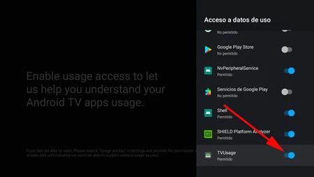 TVUsage には Android TV の使用状況データへのアクセスが必要です