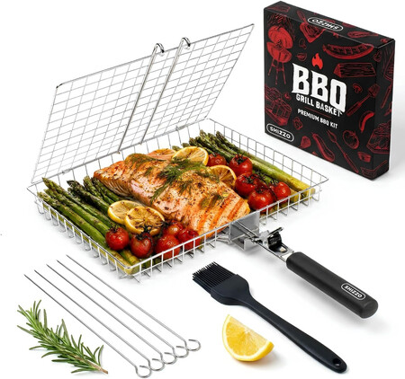 Mr Barbecue Cesta Plegable De Acero Inoxidable