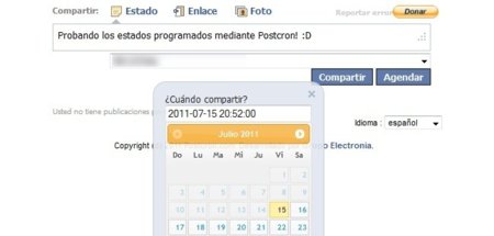 Programa tus estados de Facebook con Postcron
