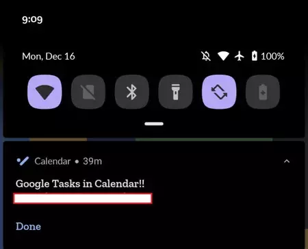 カレンダーのタスク
