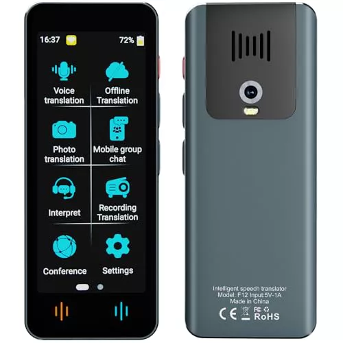 Dispositivo de Traducción de idiomas, traductor AI Inteligente de 142 Idiomas,Traducción fuera de línea y traducción bidireccional instantánea, para aprender, como regalos de negocios o de viajes