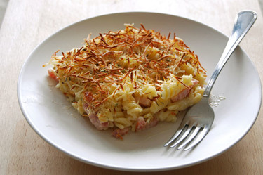 Receta de gratinado de hélices con bacon