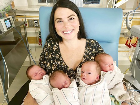 Dió a luz cuatrillizos tras adoptar cuatro hermanos y tener otro hijo: nueve hijos en tiempo récord