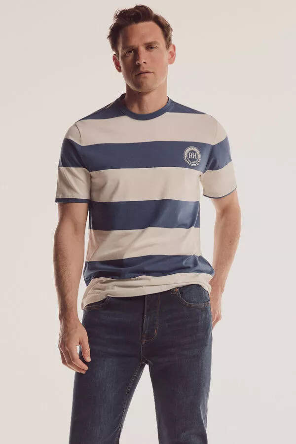 Camiseta de rayas anchas