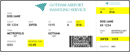 Boarding Card Text As Paths Svg