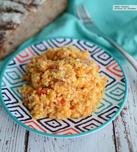 Arroz con atún y pimientos. Receta