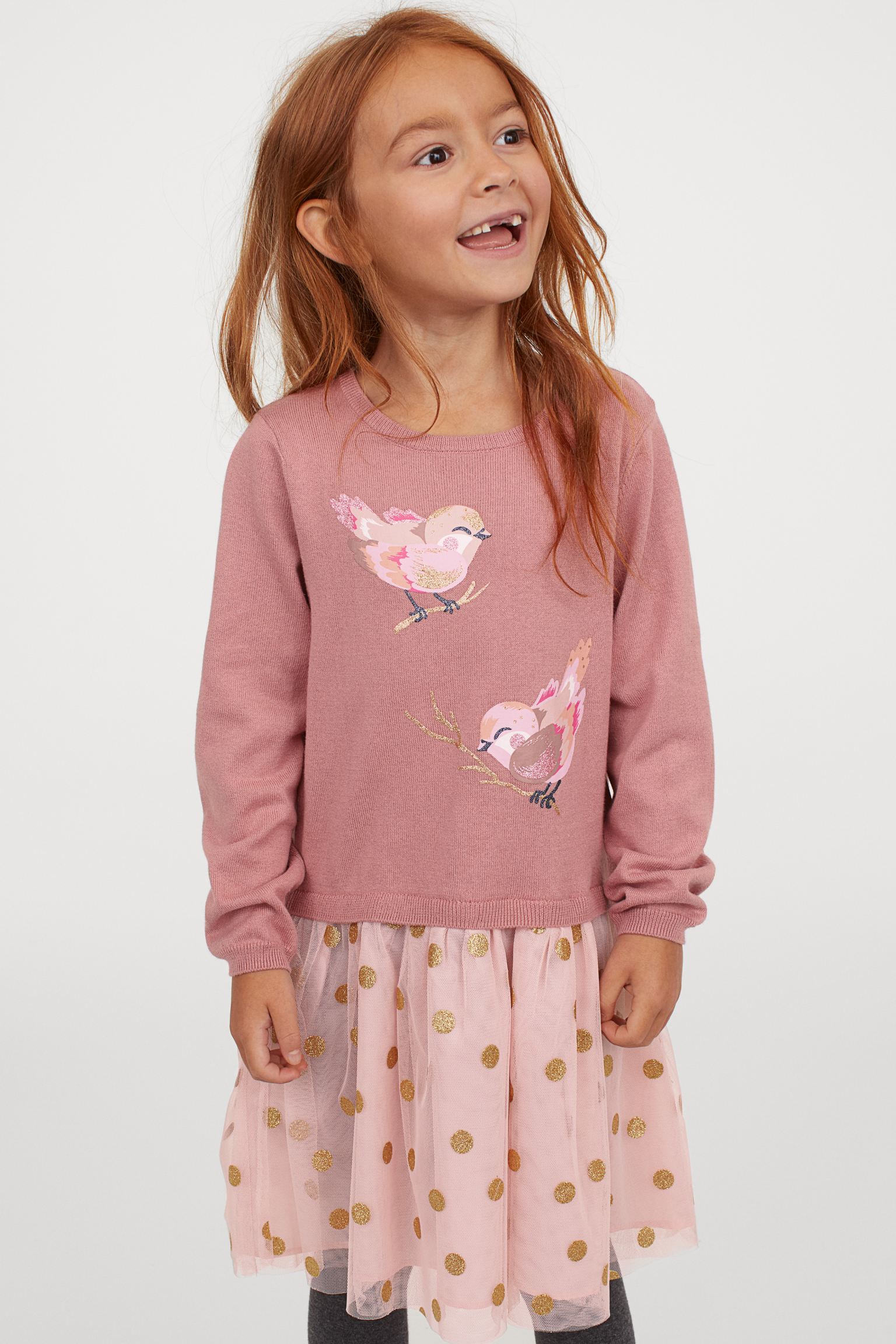 Vestido rosa con falda de tul