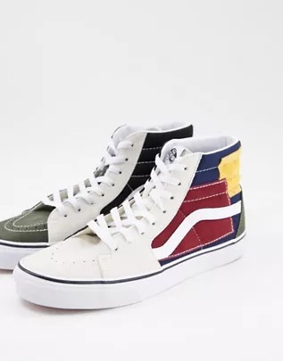 Zapatillas altas multicolores con diseño de patchwork UA SK8 de Vans