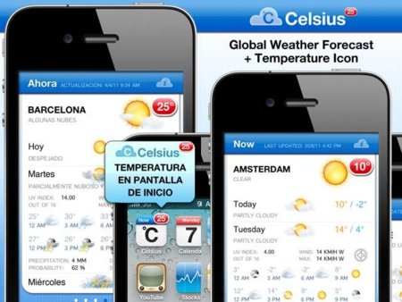 Celsius muestra la temperatura en la pantalla de inicio del iPhone