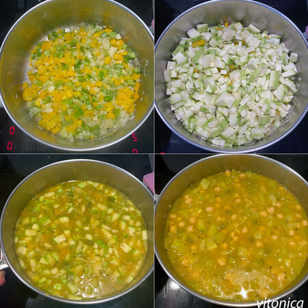 crema calabacin garbanzos