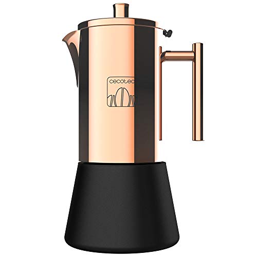 Cecotec Cafetera Italiana Moking 400. Acero Inoxidable, diseño Elegante, Apta para lavavajillas, Capacidad 200 ml, Apta para Cocina de inducción, Gas, eléctrica o vitrocerámica