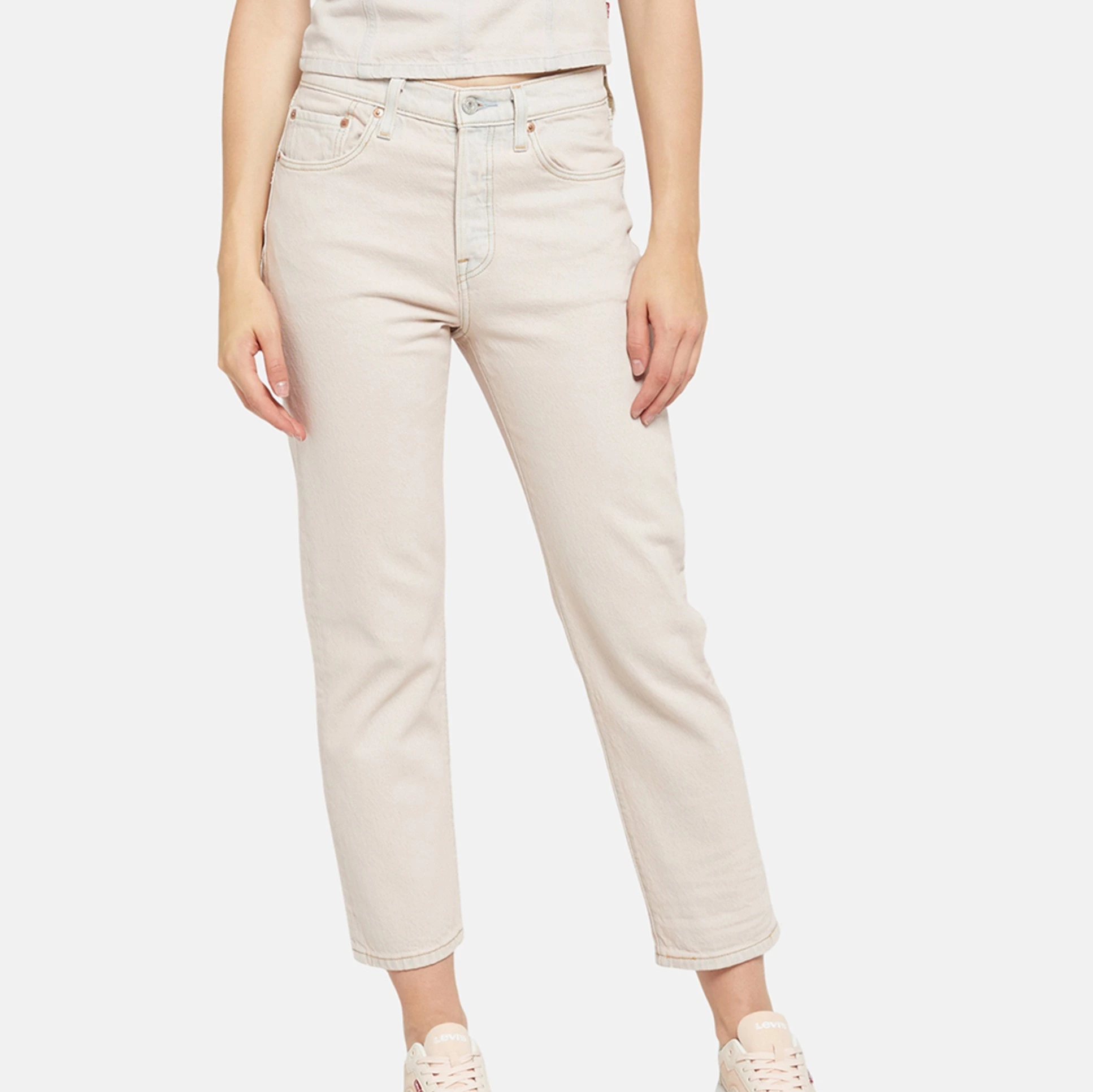 Vaquero recto 501® Crop de mujer tiro medio

