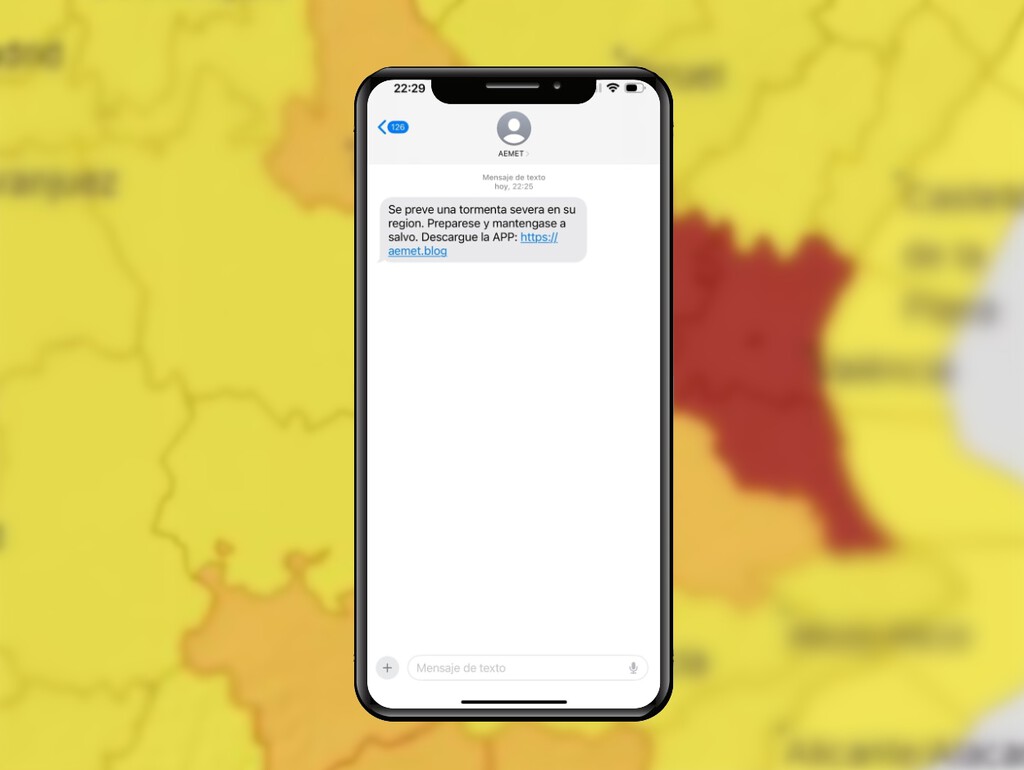 La AEMET nunca envía SMS. Si recibes un mensaje de ellos por una tormenta, es una estafa