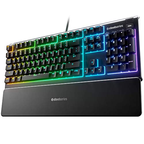 SteelSeries Apex 3 RGB Gaming Teclado - Iluminación RGB de 10 zonas - IP32 Resistente al agua