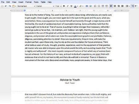 Paginación de documentos en Google Docs