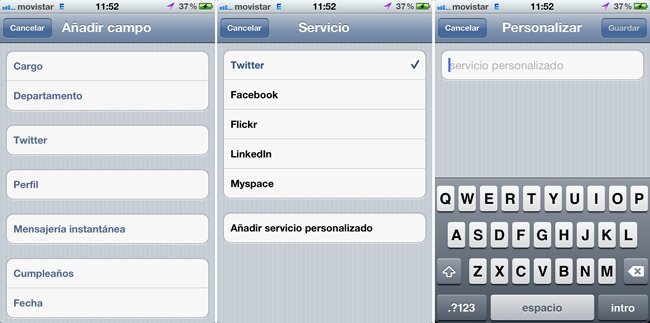 iOS 5 social Facebook Flickr MySpace LinkedIn