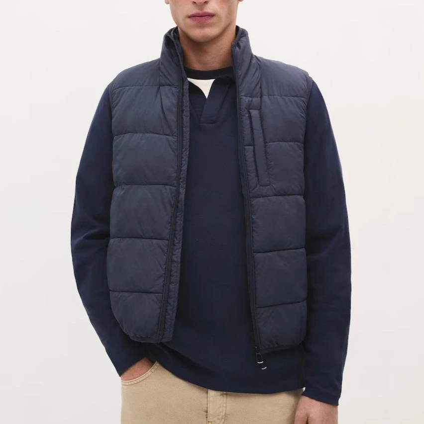 Scalpers Chaleco de abrigo de hombre con cuello subido y cierre de cremallera