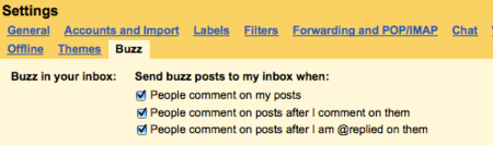 Google mejora el sistema de notificaciones de Buzz en Gmail y pre-lanzará nuevas funcionalidades a sus usuarios