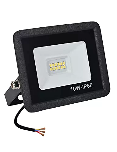 treoir Focos LED Exterior 10W,Proyector LED 1000LM Foco LED,IP66 Impermeable 6000k Foco Proyector Led para Jardín,Garaje,Patio,Almacén,Estacionamiento(10W,Luz fría)