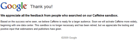 Caffeine empezará a propagarse por los datacenters de Google muy pronto