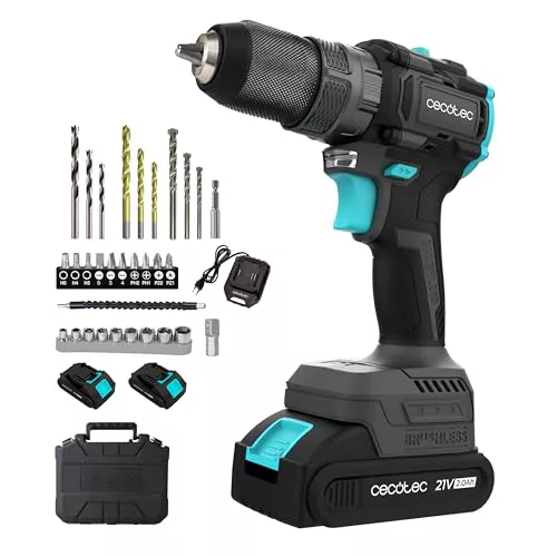 Cecotec Taladro Percutor y Atornillador 2 Baterías 21V-2000mAh PowerForce 3000 Impact Brushless