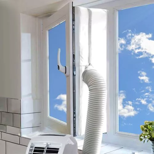 MOEGFY 400CM Kit Ventana Aire Acondicionado Portatil, Aislante Aire Acondicionado Portatil, Aislante Ventana Aire Acondicionado, Cubierta Aislante Ventana Aire Acondicionado, Bloquea El Aire Caliente