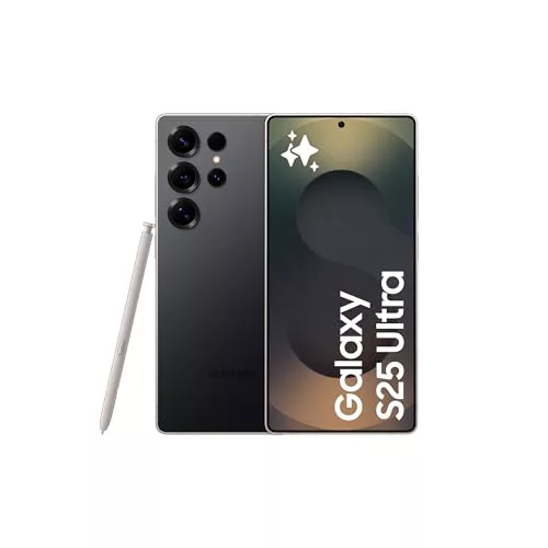 Samsung Galaxy S25 Ultra 256GB Teléfono Móvil con IA, Galaxy AI, 12GB RAM, Cámara 200MP, Dual SIM, IP68, Garantía del Fabricante 3 Años + 1 Año Extra, Titanio Negro (Versión Española)