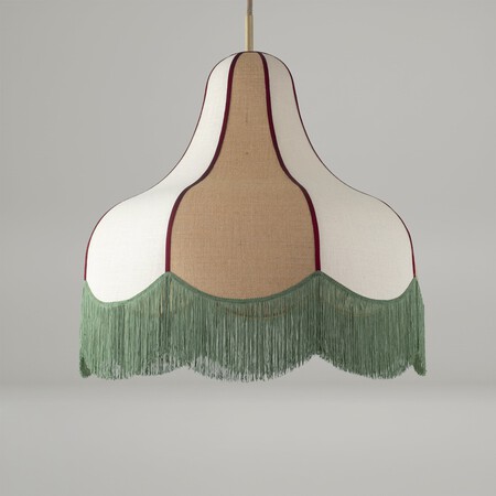 Lampara con flecos LIV 1 luz E27 D40 yute y beige