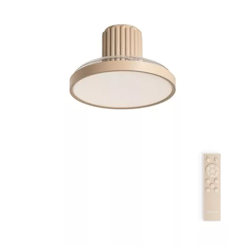 CREATE / WIND CLEAR SCULPT/Ventilador de techo con luz con mando arena / 40W, Silencioso, 6 velocidades, Ø114 cm, aspas retráctiles, programable, función verano-invierno, luz led 3 temperaturas