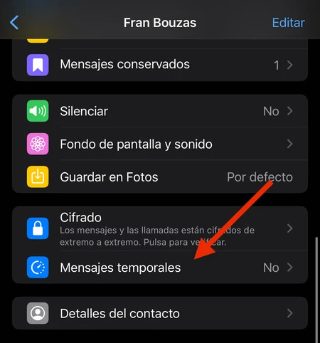 WhatsAppの一時メッセージ