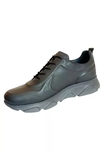 Leathers kfh Zapatillas Hombres Zapatos de Cuero Natural (Grees, Sistema Tallas Calzado EU, Adulto, Hombre, Números, Ancho, 40)