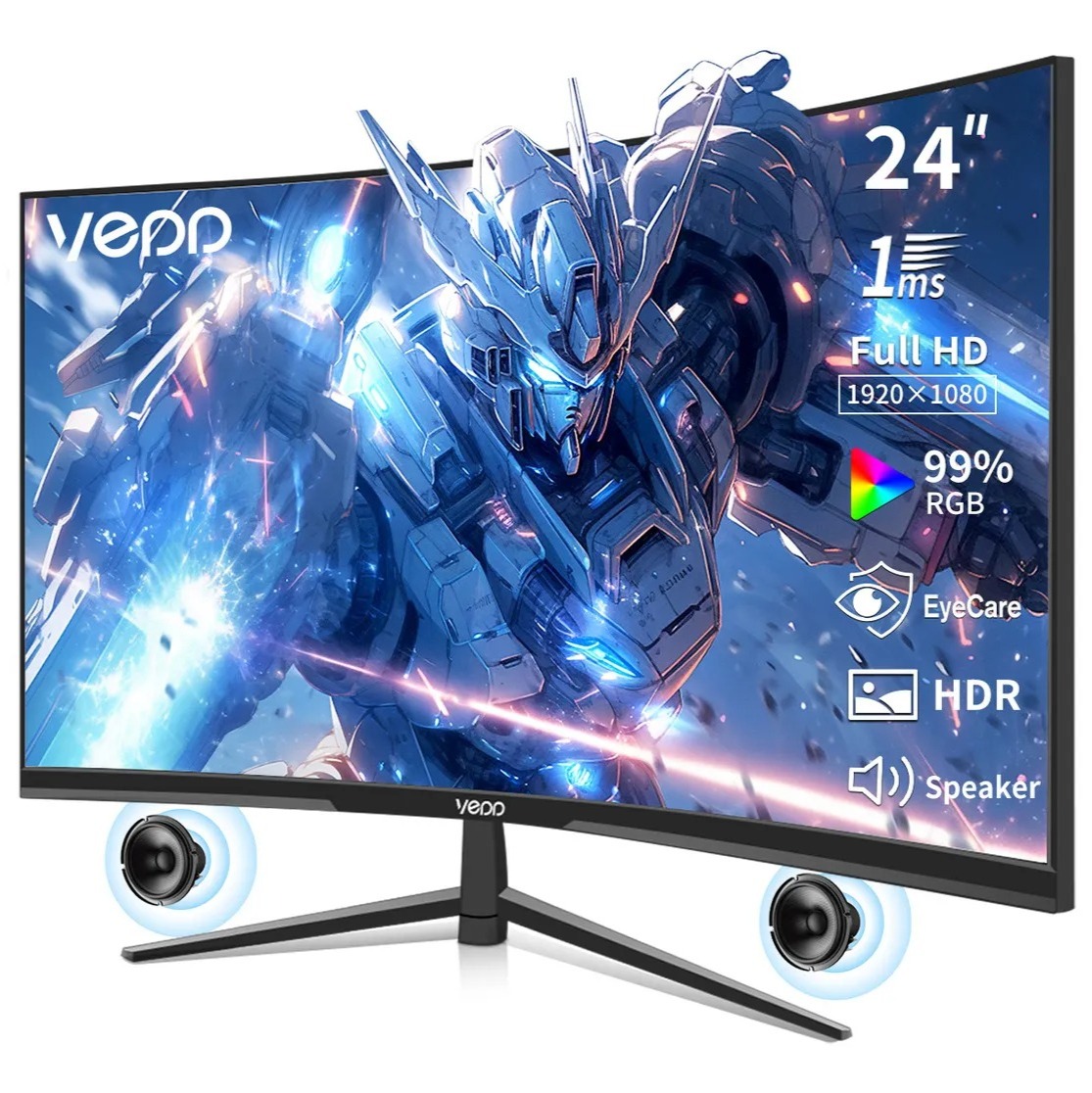 Monitor curvo gamer VEDD de 24 pulgadas