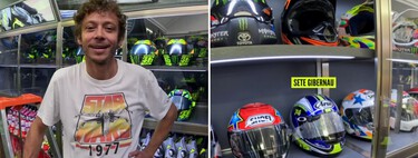 En el garaje de Valentino Rossi hay cascos míticos, joyas de MotoGP y hasta reliquias de la F1, pero ni rastro de Marc Márquez 