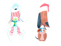 Tarjetas de Navidad con forma de animales