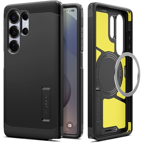 Spigen Funda Tough Armor(AI) MagFit Compatible con Samsung Galaxy S25 Ultra 5G - Negro