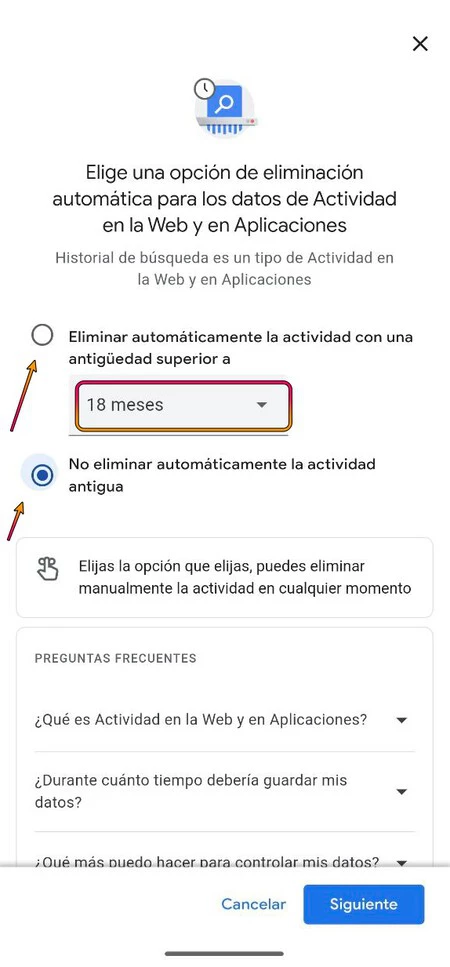 Eliminacion Automatica Google Historial