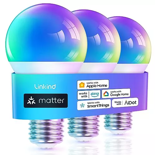 Linkind Matter Smart RGBTW Bombilla, pack de 3