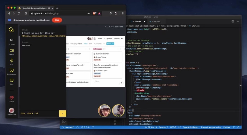 GitDuck: una app de videollamadas gratis para desarrolladores con pair programming y soporte para tu IDE favorito