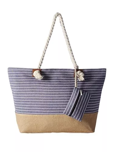 DonDon Bolso de playa grande impermeable con cremallera