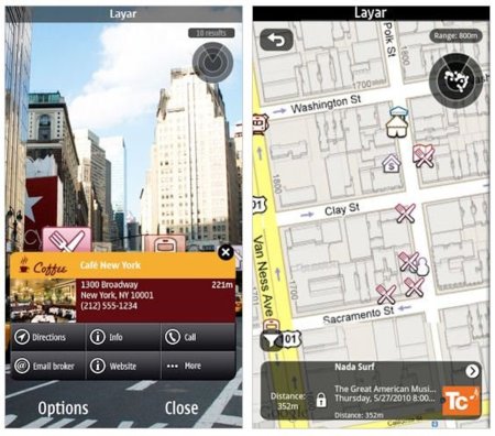 Layar Reality Browser en la Ovi Store