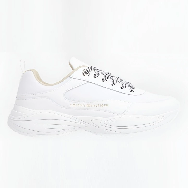 Tommy Hilfiger Zapatillas de mujer tipo running bajas en piel con suela chunky