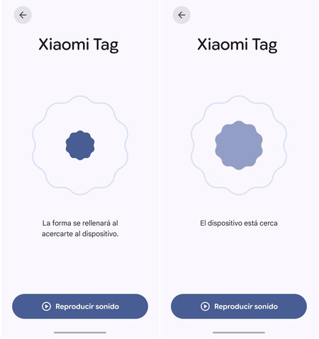 La forma se rellenará más o menos según nos acerquemos al Xiaomi Tag | Imagen: Xataka