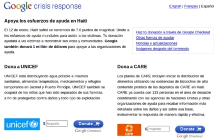 Google vuelca su infraestructura para ayudar a Haití
