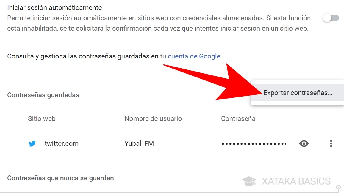 Cómo importar y exportar contraseñas en Google Chrome