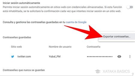 Exportar Contrasenas
