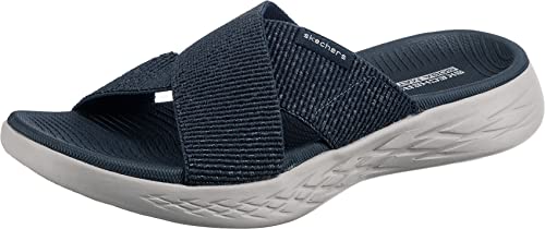 Skechers ON-THE-GO 600 GLISTENING, Sandalias para Mujer, Navy Textile, 41 EU