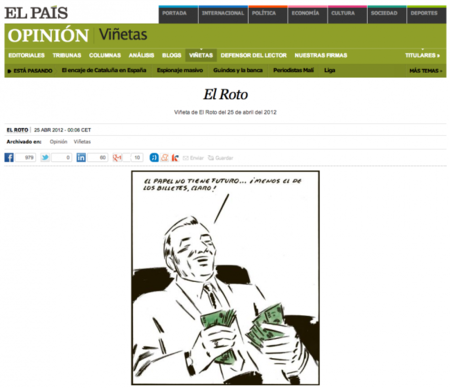 'El Roto': "Los testimonios escritos no pueden ser fácilmente manipulados, como ocurre en Internet"
