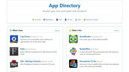 Dropbox ahora tiene su propio directorio de aplicaciones