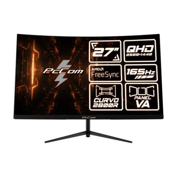 PcCom Elysium Go Pro Monitor Gaming 27" VA QHD 165Hz FreeSync Curvo
